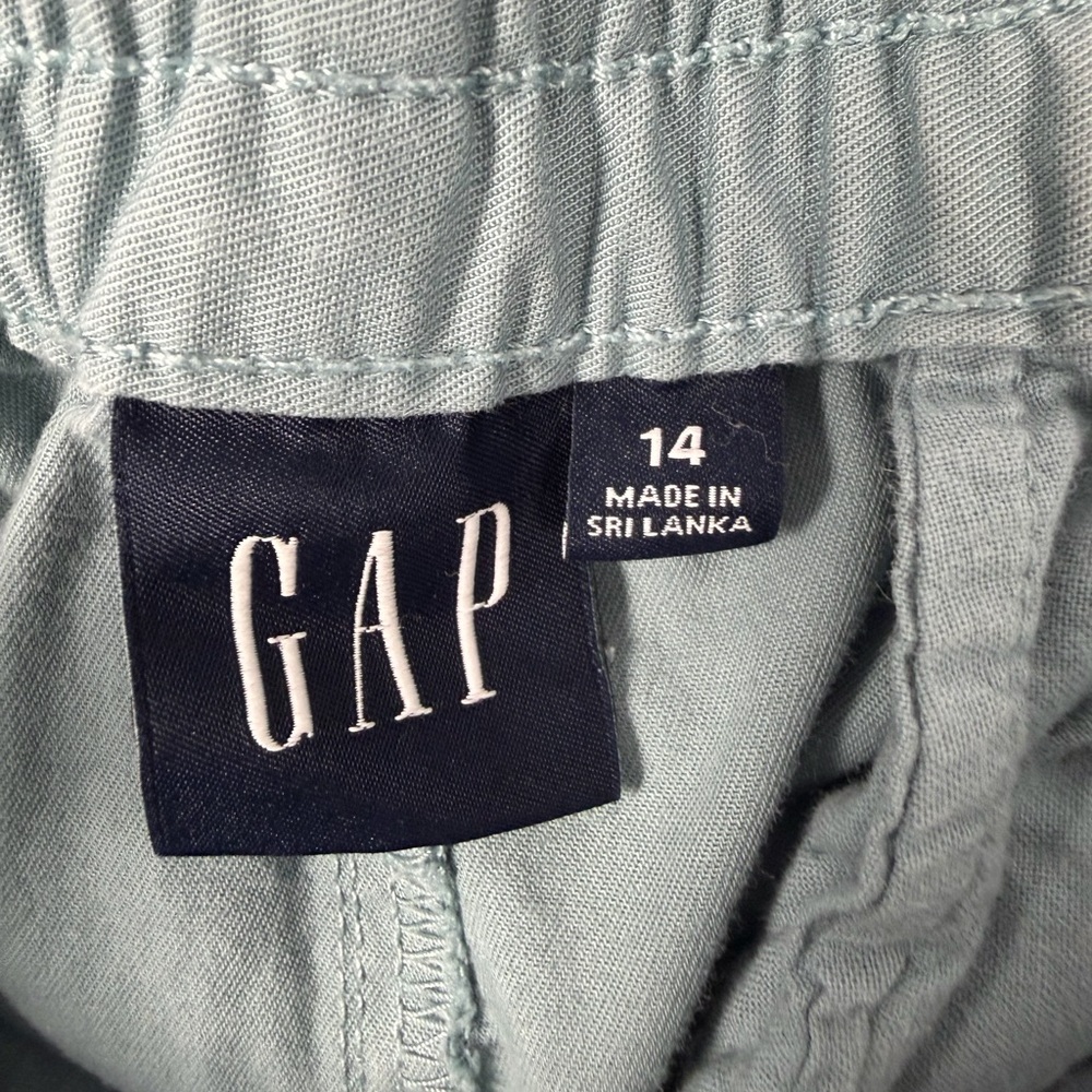 GAP High Rise Pleated Tapered Pants Mineral Blue Cotton Blend – Women’s Size 14 - Picture 16 of 16